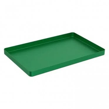 AM Dental Instrument Tray Aluminium Green Plain - Each