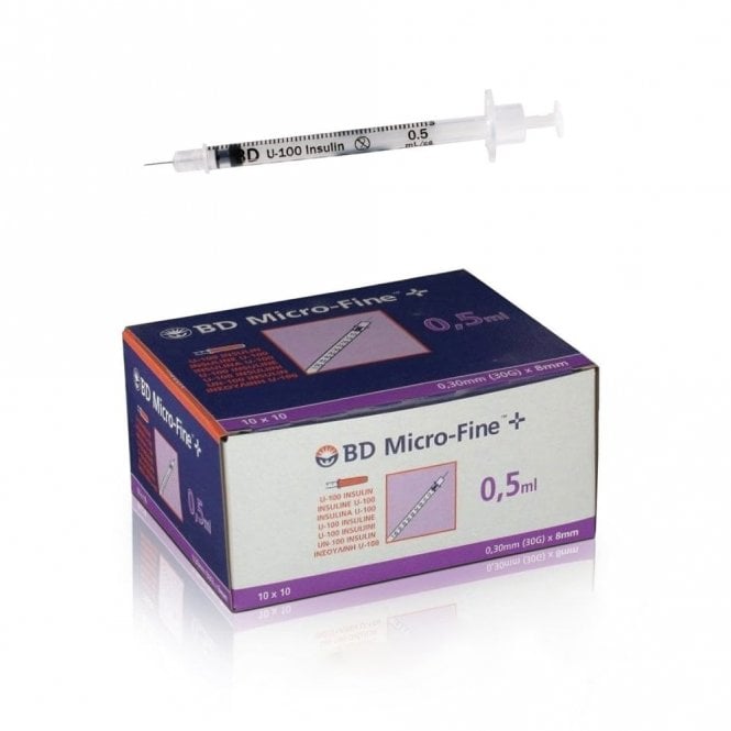 BD Insulin Syringe Microfine 0.5ml 30Gx8mm - Box100