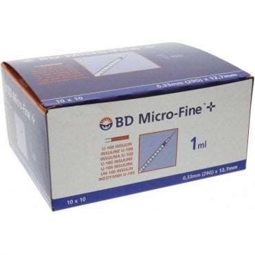 BD Insulin Syringe Microfine 1ml 29Gx12.7mm - Pack100