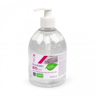 Bossklein B70gel Hand Disinfectant Gel Clear 500ml Aloe Vera