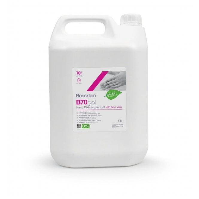 Bossklein B70gel Hand Disinfectant Gel Clear 5L Aloe Vera