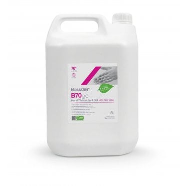 Bossklein B70gel Hand Disinfectant Gel Clear 5L Aloe Vera