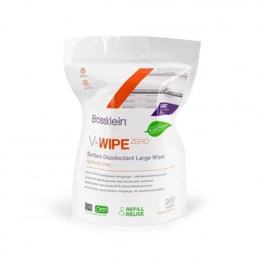 Bossklein V-WIPE ZERO Refill of 200 Alcohol Free Large Classic Wipes - Apple