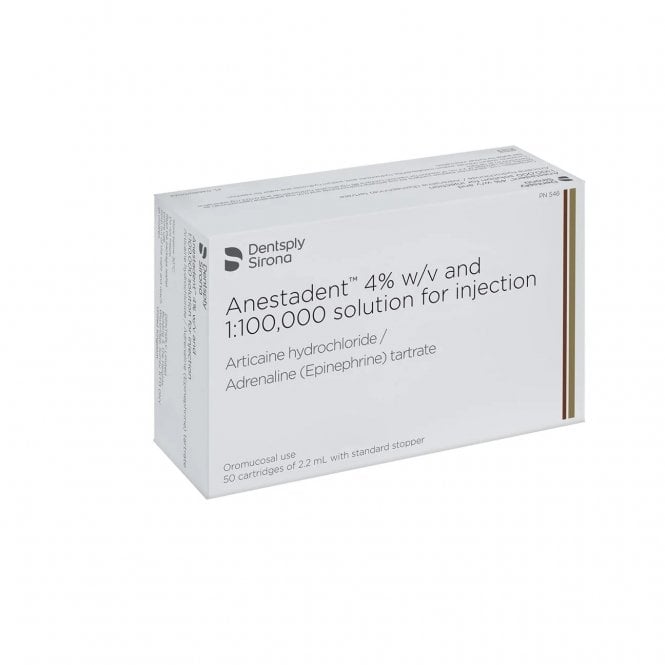 #Dentsply Anestadent 4% 1:100,000 Solution 2.2ml (546) -Bx50