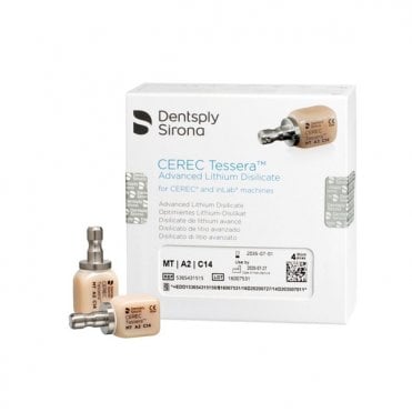 Dentsply CEREC Tessera CAD/CAM Blocks Size C14 MT A2 -Pack 4