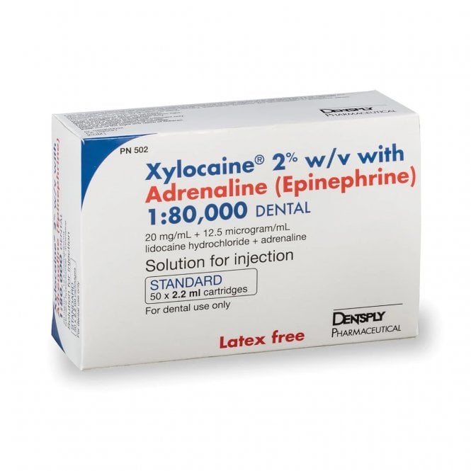 #Dentsply Xylocaine 2% Standard 2.2ml - Box50