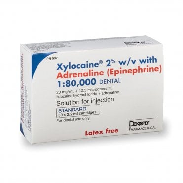 #Dentsply Xylocaine 2% Standard 2.2ml - Box50