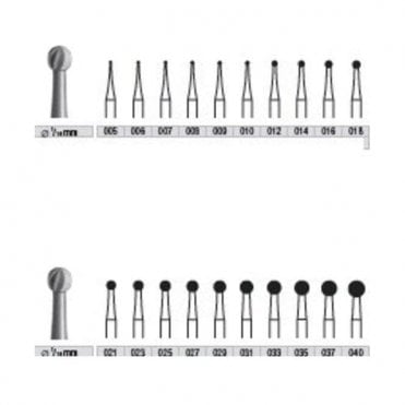 Edenta Steel Burs Round 23_008 Size 1 (1.204.008) - Pack 5