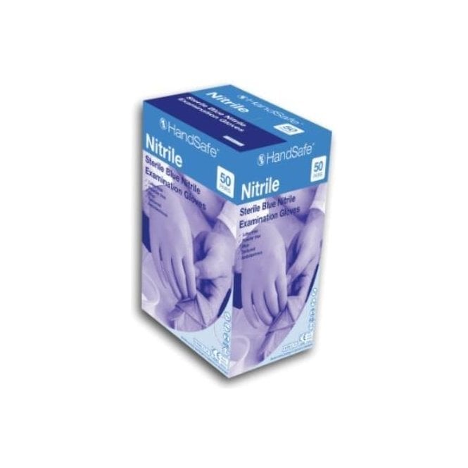 HPC HandSafe Sterile Blue Nitrile Gloves Small (GS690)