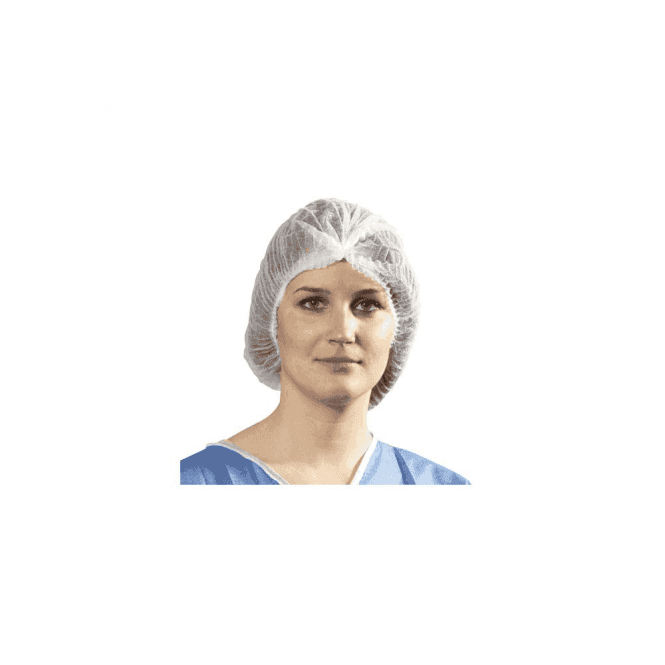 Hygitech Headwear White Bouffant Clip Cap (HY-500162)