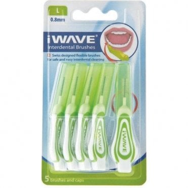 i-Wave Interdental Brush 0.8mm Green (W-IDL) -Pack5