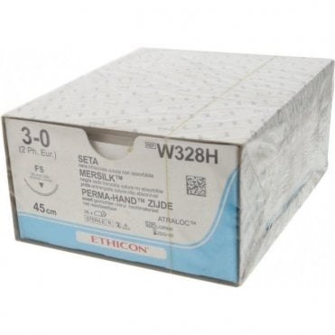 Johnson & Johnson Ethicon Sutures Mersilk 3/0 (W328H) -Box36