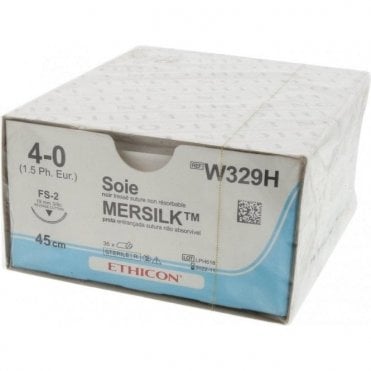 Johnson & Johnson Ethicon Sutures Mersilk 4/0 (W329H) -Box36