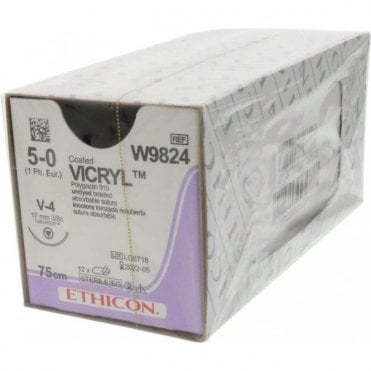 Johnson & Johnson Ethicon Sutures Vicryl 5/0 (W9824) - Box12