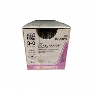 Johnson & Johnson Ethicon Sutures Vicryl Rapide 3/0 (W9925)