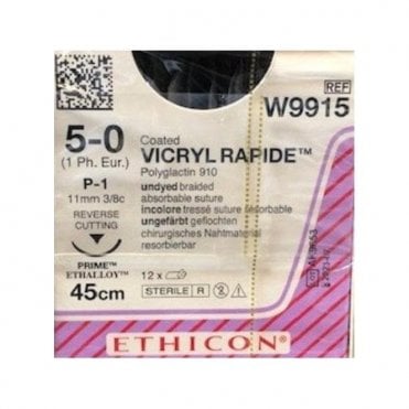Johnson & Johnson Ethicon Sutures Vicryl Rapide (W9915) - 12