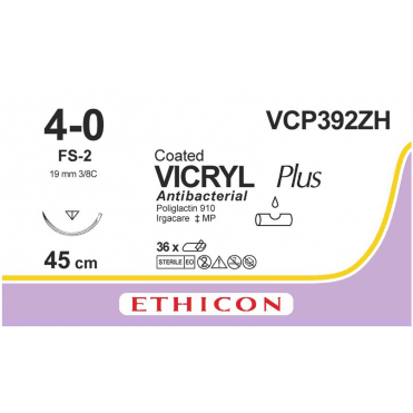 Johnston & Johnston Vicryl PLUS CT VIO 45CM M1.5 USP4-0