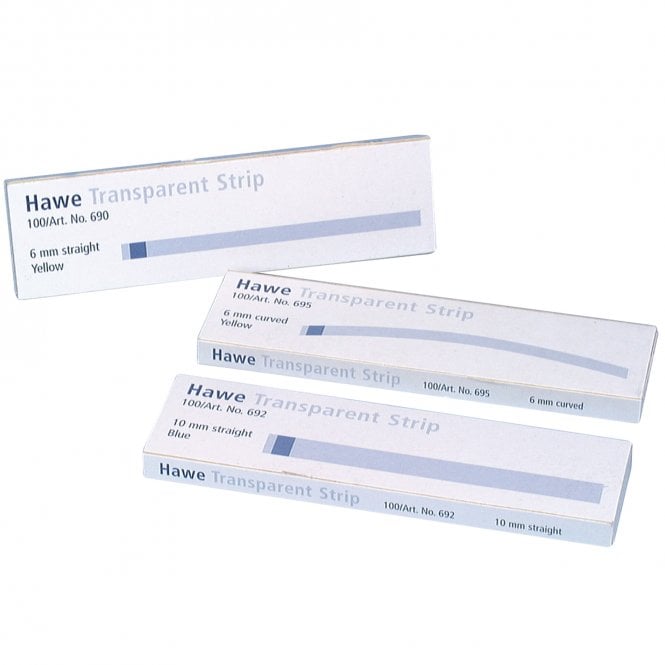 Kerr Transparent Strips Curved 8mm x 73mm Red (696) Pack 100