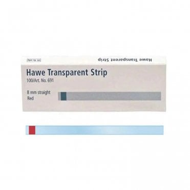 Kerr Transparent Strips Red 8mm Straight (691) - Box100