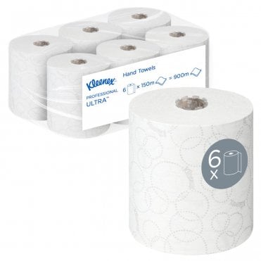 Kimberly-Clark 2 Ply Centre Feed Rolls White 7278 (6x150m)