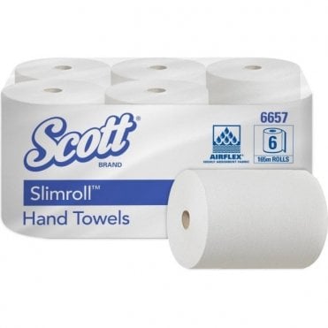 Kimberly-Clark Scott Slimroll Hand Towels White 6657 - Case6