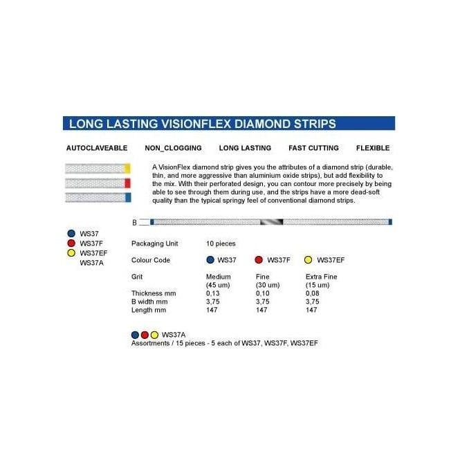 Komet Vision Flex Diamond Strips Extra Fine Yellow