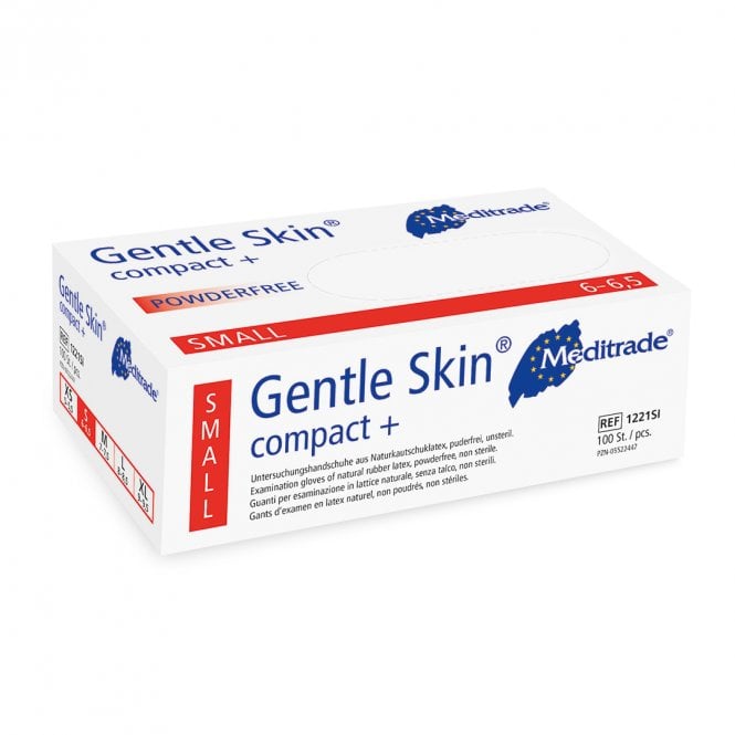 Meditrade Gentle Skin Compact+ Latex Gloves P/Free Small