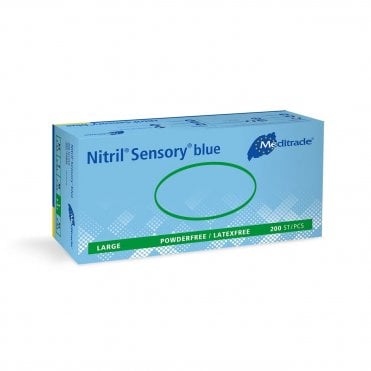 Meditrade Nitril Sensory Blue Nitrile Glove Large - Box200