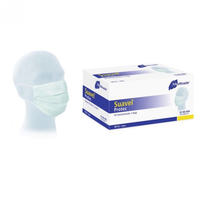 Meditrade Suavel Protec Type IIR Face Masks 3ply Ear Loop