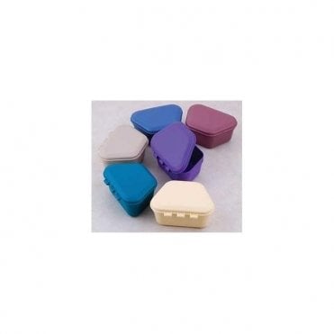 Metrodent Denture Boxes Asstd Colours - Pack12