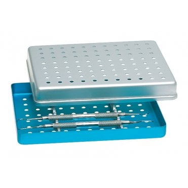 Nichrominox Instrument Tray Mini Perforated Green 18cm x14cm