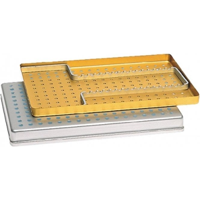 Nichrominox Large Instrument Tray Perforated Green 28x18cm
