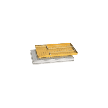 Nichrominox Large Instrument Tray Perforated Red 28x18cm