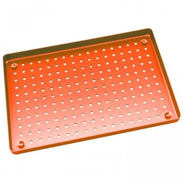 Nichrominox Large Instrument Tray Perforated Red 28x18cm