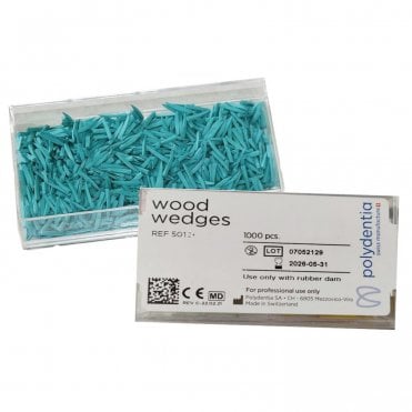 Polydentia Wood Wedges Blue 12mm Small (5012) - Box100