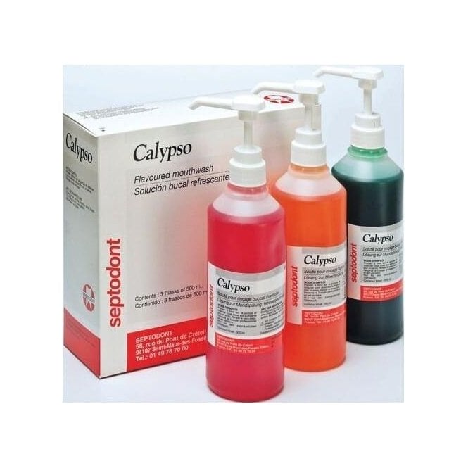 Septodont Calypso Mouthwash Raspberry 3x500ml - Box3