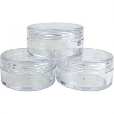 Small Sample Empty Clear Containers with PinkLids 5g/5ml