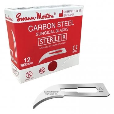Swann-Morton Surgical Blades Sterile No.12 (0204) - Box100