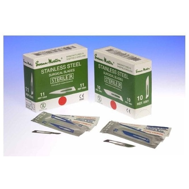 Swann-Morton Surgical SS Blades Sterile No.10 (0301) -Box100