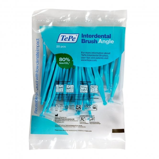 TePe Angle Interdental Brushes Blue 0.6mm (154440) - Pack25