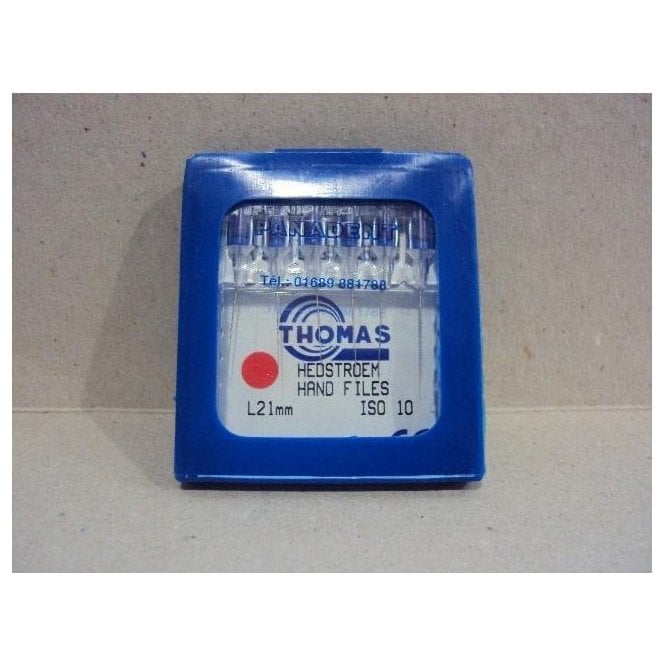 Thomas Hedstroem Hand Files L21mm Size 10 - Pack6