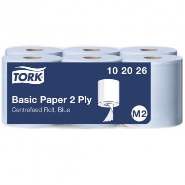 Tork Basic Paper 2 Ply Centrefeed Roll Blue 6x130m (102026)