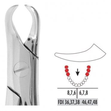 UnoDent Forceps - Autoclavable 87 Lower Molars (Cowhorn)