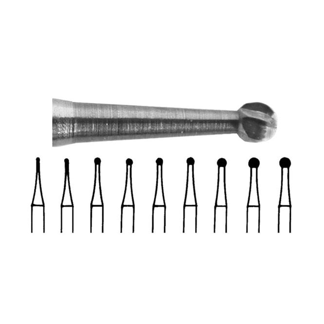 UnoDent TC Burs Round FG Plain Cut No.4 (BZR4) - Pack5