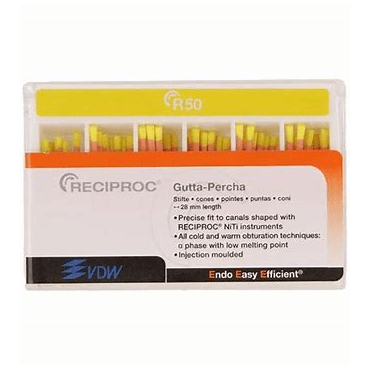 VDW RECIPROC Gutta Percha R50 Yellow - Pack60